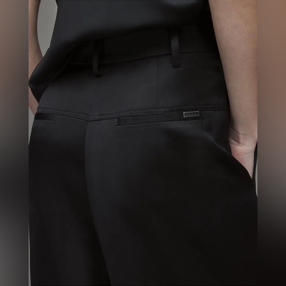 Allsaints Women’s Black Norah High-Rise, Wide-Leg Relaxed Trousers sz 6 - Picture 7 of 11